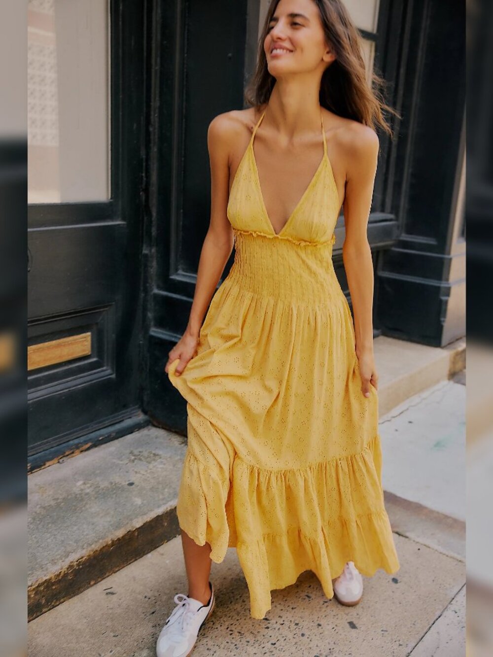 Free People Pintuck Paradise Maxi Dress XS 2 Women's Backless Cotton NEW 46296